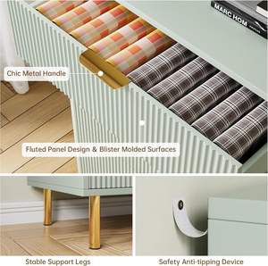 Comò moderno a 6 cassetti per camera da letto con manico in oro, cassettiera in legno e Organizer per soggiorno - Product Image 5