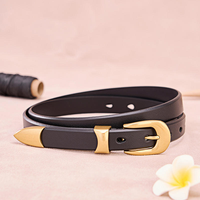 Nouveau produit 2026 Ceinture pour femme en cuir pleine fleur de vachette italienne, mode et décontractée, avec boucle ardillon