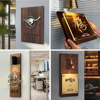 Plaque de porte en bois avec décoration de vase, lettres 3D créatives, plaque d'adresse, décoration murale pour lieu commercial, plaque de porte
