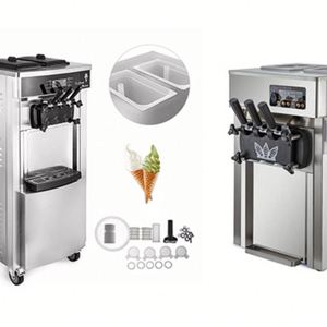 VEVOR EU WAREHOUSE A168 1200W Commercial Yogourt glacé utilisant pour le chariot de nourriture à vendre Machine à crème glacée molle 2 + 1 saveurs - Product Image 3