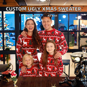 Customizable Long Sleeve Winter Knitted Ugly Christmas Sweater for Men Unisex Jacquard Design Breathable Anti-Wrinkle 100% - Product Image 2