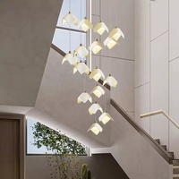 Lustre en céramique pour salon duplex, lampe suspendue pour escalier de villa, hôtel, hall d'entrée