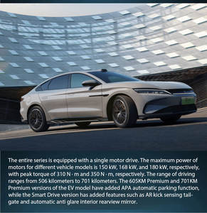 BYD <span class=keywords><strong>Hanan</strong></span>, sedanes medianos y grandes, coche eléctrico de 4 puertas y 5 plazas de China, coche eléctrico de China con entrada sin llave - Product Image 4