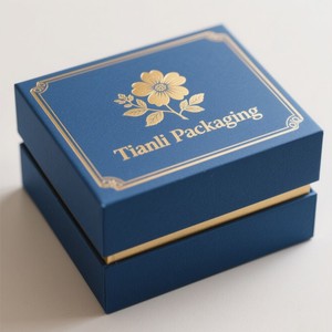 กล่องสำหรับใส่น้ำหอม<span class=keywords><strong>2</strong></span>ชิ้นด้านบนและฝาปิดพร้อมฟองน้ำ EVA โฟมเคลือบฟอยล์สีทองแบบออกแบบได้ตามต้องการ - Product Image 2