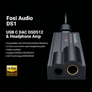Fosi Audio DS1 DSD512 HiFi <span class=keywords><strong>DAC</strong></span> เครื่องขยายเสียงหูฟังขนาดเล็ก รองรับ USB <span class=keywords><strong>DAC</strong></span> Amp 32bit/768kHz พร้อมช่องเสียบ 3.5 มม. และช่องเสียบคู่ - Product Image 5