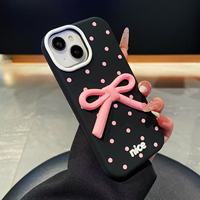 Coque de protection antichoc en silicone 3D motif nœud papillon à pois, mignonne et colorée, pour iPhone 17 13 – Vente chaude de l'usine BAILI