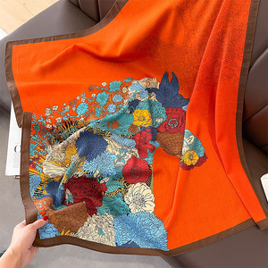 حجاب نسائي من القطن الناعم بمقاس 90 سم بتصميم مربع يحمل شعرة فارسية ومطبوعة بألوان زاهية ويغطي الرأس ويغطي الرأس بأشكال مربعة - Product Image 3