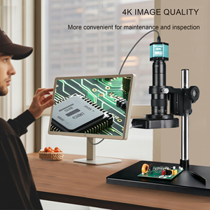 Microscopio <span class=keywords><strong>Digital</strong></span> NICE-POWER, soporte de Base estable grande, microscopio Industrial 4K HD tipo C 180X, anillo de lente, reparación electrónica de luz - Product Image 6