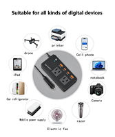 RuiMart Mini Convertisseur de Prise CA Intelligent 12V 220V DC vers AC, Onduleur de Voiture 200W pour Véhicule