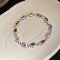 Bracelet papillon fleur en zircon électroplaqué ultra-brillant de style coréen, bracelet élégant haut de gamme de luxe léger