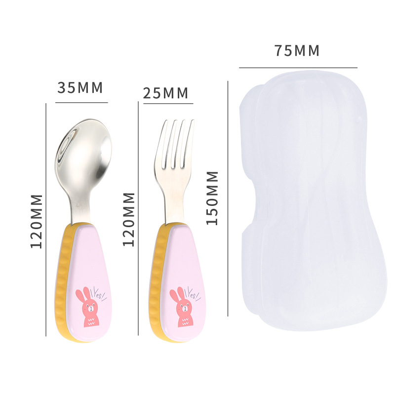 Cuchara+tenedor+caja rosa