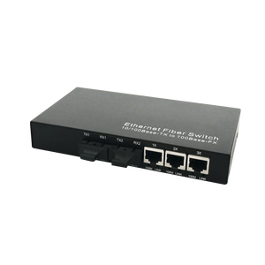 Convertidor de Fibra Óptica OEM y ODM de Fábrica, 2 Fibra + 3 RJ45 SC 10/100M, Transceptor Óptico, Switch Ethernet, Convertidor de Fibra Óptica Dual - Product Image 1