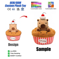 Peluche personnalisée Capybara mignon en forme de cupcake, jouet en peluche personnalisable, décorations d'anniversaire, vente en gros, OEM, coton PP, maille