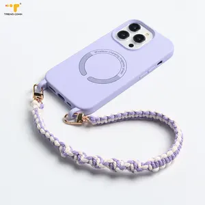 Mobile phone charm hook chain for hand wrist grip with strap for wireless charging phone case for iphone 15 space case mag