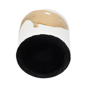 Vaso Artistico Contemporaneo Bianco con Dettagli Dorati per Arredamento Soggiorno o Camera da Letto - Product Image 6
