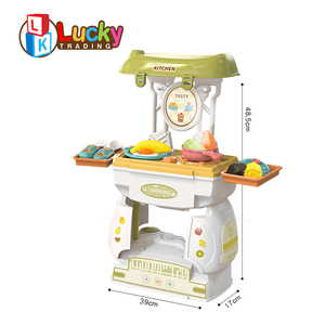 Lucky Toys 2 en 1 dessin animé voiture bricolage cuisine cuisine enfants jouets jouer maison pulvérisation cuisine Table cuisine jouets ensemble semblant jouer ensemble - Product Image 3