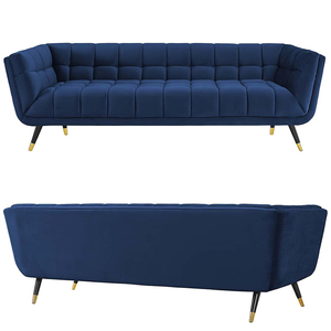 Canapé SUKE moderne de style mid-century, confortable, en daim, avec accoudoirs, pour salon, chambre, appartement et bureau, 3 places - Product Image 6