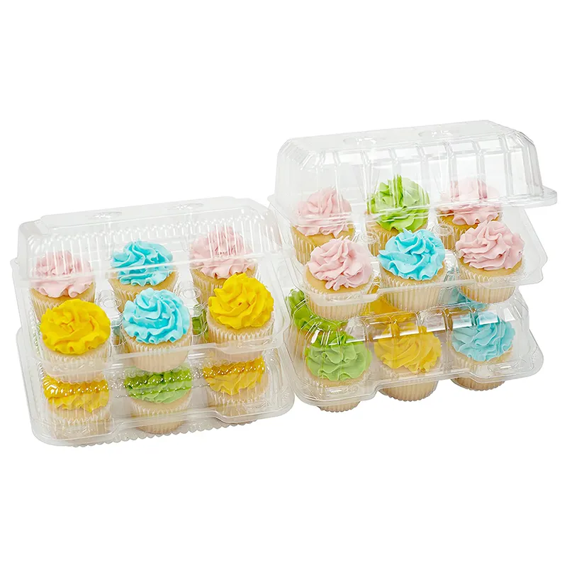 Cajas de plástico transparente para cupcakes, embalaje de blíster de 6 agujeros, caja de regalo para magdalenas, caja de regalo para comida, pastel de panadería