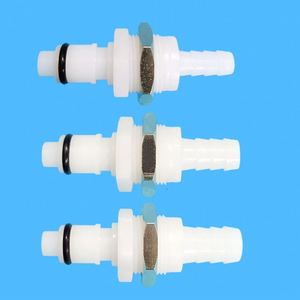 1/4 nhựa "5/16" 3/8 "valved bảng điều chỉnh gắn chủ đề áp suất thấp linh hoạt nhanh chóng ngắt kết nối vách ngăn ống thép gai khớp nối - Product Image 1