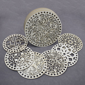 Base en <span class=keywords><strong>bois</strong></span> tressé découpée au laser, plaque ronde pour sac DIY, matériau de tissage durable, artisanat moderne et simple - Product Image 2