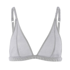 Ensemble de bikini métallique argenté personnalisé, soutien-gorge triangle pailleté et string, maillot de bain 2 pièces pour femmes, OEM - Product Image 5