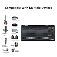 Console de mixage audio compacte professionnelle 24 canaux, équipée d'effets intégrés et d'une fonction d'égalisation, appareil audio pratique pour le son live