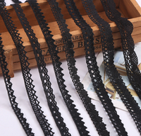 Grosir Aksesori Trim renda bordir benang katun hitam untuk gaun wanita grosir Aksesori renda rok