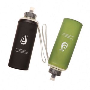 Gourde d'hydratation souple sans BPA de 250 ml et 500 ml, pliable, en nylon, pour la course à pied, la randonnée, le camping - Product Image 4
