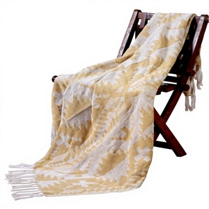 Hot Sell Handmade Boho Ultra Soft Medium Weight Cotton Eco-Friendly <b>Throw</b> Blanket <b>for</b> All Season Striped Blankets Sofa Bedding - Product Image 1