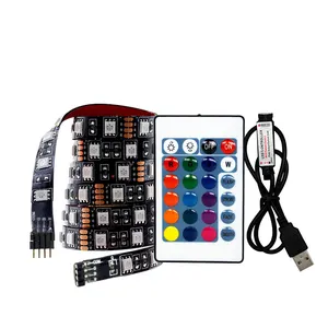 Impermeable Rgb 5050 60Leds Usb 5V tira de luz Led Tv Kit de luz de fondo con Ir24Key Mini 3Key Rf 17Key Control