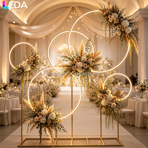 ซุ้มโค้งโลหะสีทอง LEDA สำหรับงานแต่งงาน งานเลี้ยงในร่ม สไตล์โมเดิร์นหรูหรา ขายดี - Product Image 1