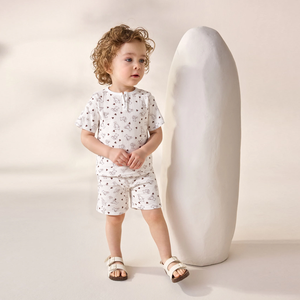 Venta caliente niños verano 95% algodón 5% Spandex niños colorear pijamas conjunto manga corta niños colorear pijamas con <span class=keywords><strong>marcador</strong></span> - Product Image 1