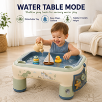 Table d'eau gonflable pour enfants avec support en PVC à quatre pieds, bureau de jeu 4-en-1 pour tout-petits pour blocs, activités artistiques et collations, personnalisation de la marque