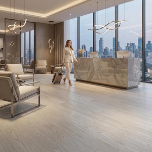 Pavimento in Legno Ingegnerizzato Multistrato Antiscivolo a Spina di Pesce in Rovere Bianco e Frassino, Stabile, per Soggiorno, con Sistema Click Lock, Direttamente dalla Fabbrica Cinese - Product Image 4