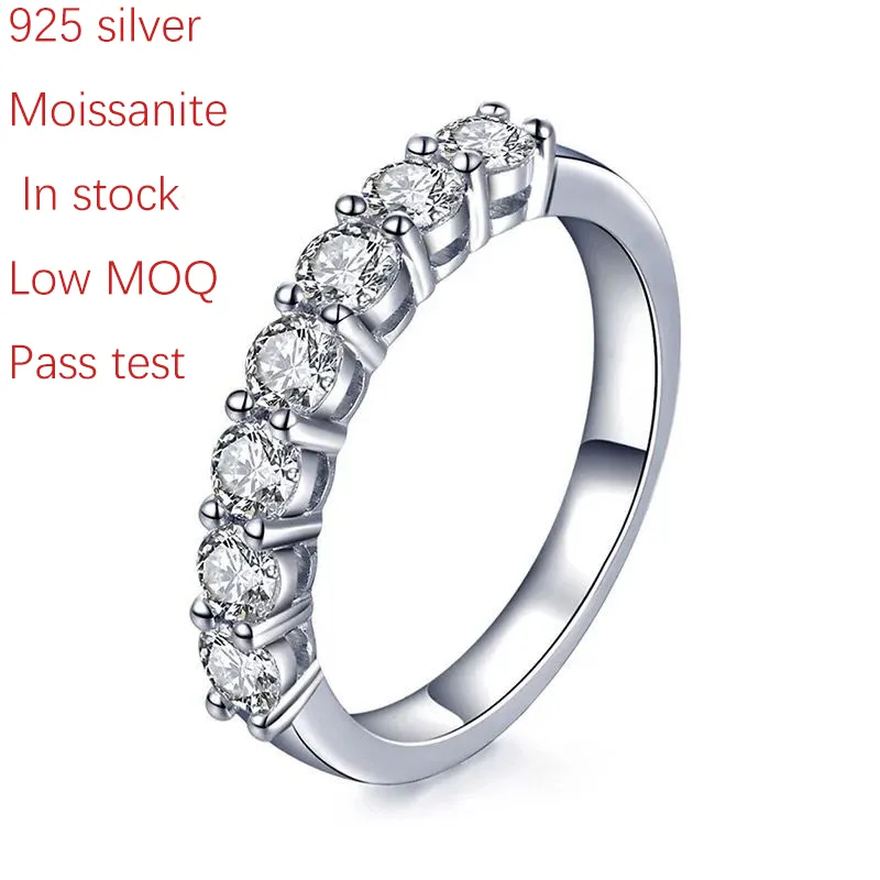 1ct Sterling Silver 925 Wedding Ring Adjustable Engagement VVS D Color Moissanite Wedding Diamond Rings