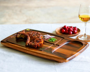 Solid Natural Rectangular Bamboo <strong>Wood</strong> Acacia Serving Tray Eco-friendly Bread Boards for Food and Steak Dishes &amp; <strong>Plates</strong> - Product Image 1