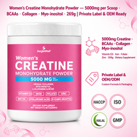 Vente en gros de poudre de créatine monohydrate pour femmes 5000 mg avec BCAA, collagène, myo-inositol, nutrition sportive féminine, OEM, ODM, étiquette privée