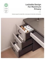 Bureau d'ordinateur moderne en bois massif pour la maison, le bureau ou la chambre, poste de travail minimaliste verrouillable pour une personne avec rangement