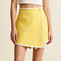 Mini-jupe asymétrique à taille haute personnalisée pour femmes