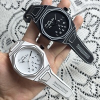 Montre à quartz pour homme, design octogonal, polycarbonate durable, montre de sport et d'affaires, style moderne minimaliste, étanche