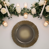 Assiettes de Présentation en Gros 13 Pouces en Plastique PP de Luxe, Motif Personnalisé, Durables et Réutilisables pour Hôtels, Anniversaires, Événements Nuptiaux
