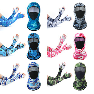 Cycling Arm Sleeves With Face Mask UV Protection Ice Silk Quick Dry Breathable Mesh Outdoor Sun Protection Unisex Adult - Product Image 1