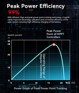 Bộ điều khiển sạc năng lượng mặt trời 20A MPPT với màn hình LCD thời gian thực quá tải/ngắn mạch/phân cực ngược/bảo vệ quá nhiệt - Product Image 5