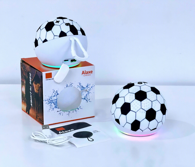 Alaxe Soccer-Shaped Bluetooth Speaker Portable Wireless Speaker with RGB Light & Hanging Strap