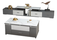 Table de salon et de salle à manger multifonctionnelle pliable en bois massif trempé, gris, pour petite famille, avec fonction de levage