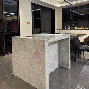 <span class=keywords><strong>Isla</strong></span> de Cocina de Mármol Blanco Carrara, Tamaño Personalizado, Piedra Sólida Pulida para Proyectos de Cocinas Comerciales, Hoteles y Villas, y Casas de Diseño - Product Image 5