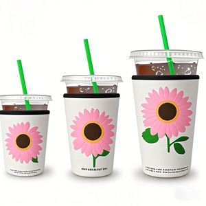 ชุดปลอกหุ้มแก้วกาแฟเย็นแบบกำหนดเอง 3 ชิ้น ปลอกหุ้มสำหรับกาแฟ ไอศกรีม ปลอกหุ้มเก็บความเย็นสำหรับเครื่องดื่มเย็น ที่วางแก้วนีโอพรีน - Product Image 3