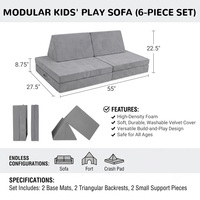 OEKO Maßgefertigtes Vakuumverpacktes Kinder-Spielsofa mit Waschbarem Bezug Weiches Schaumstoff-DIY-Bausofa für Kleinkinder-Spielzimmer