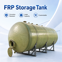 Tanque de Almacenamiento de Productos Químicos Anticorrosivo de Fibra de Vidrio FRP de 1m~100m |   Recipiente a Presión para Nitrógeno Líquido Ácido Alcalino, ISO CE PED