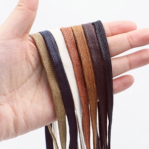 Custom Flat Waxed Shoelaces 6mm Wide Waterproof Casual Classic Unisex Design <strong>Men</strong> Women Boots Dress <strong>Shoe</strong> Laces - Product Image 1